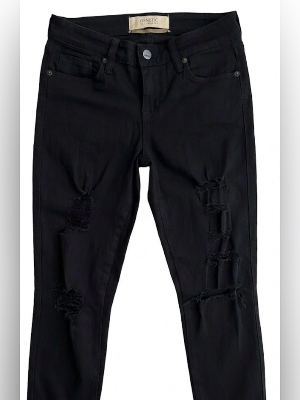 Genetic  Women's Black Ripped Skinny Jeans size 26 - Picture 5 of 6